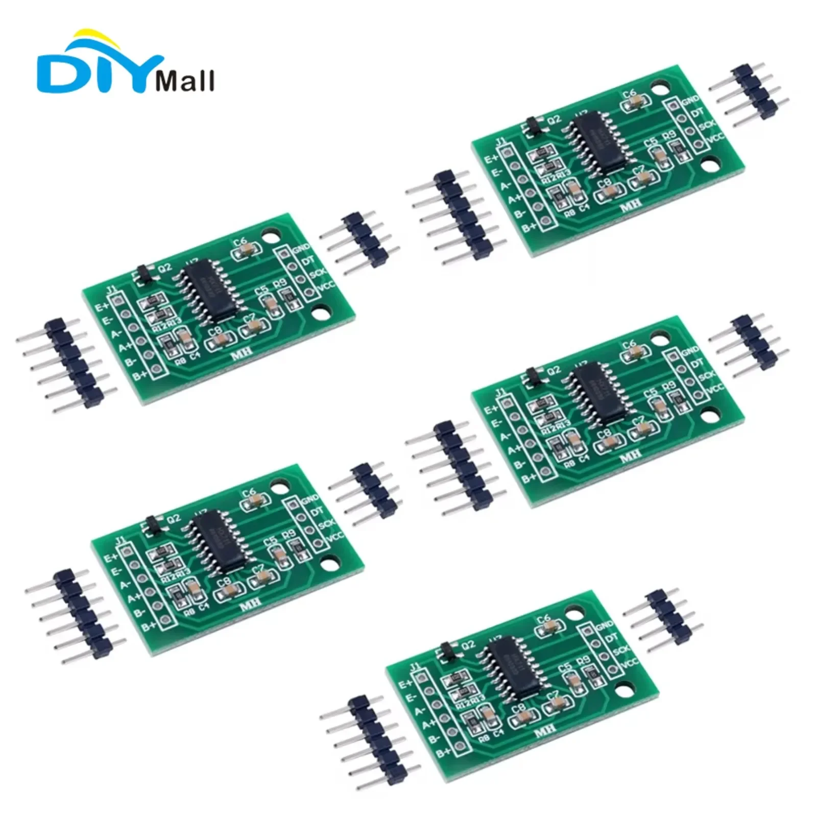Home Automation Arduino - โมดูลแอมพลิฟายเออร์โหลดเซลล์ความแม่นยำสูง 24 บิต แบบสองช่องสัญญาณ DIYmall HX711