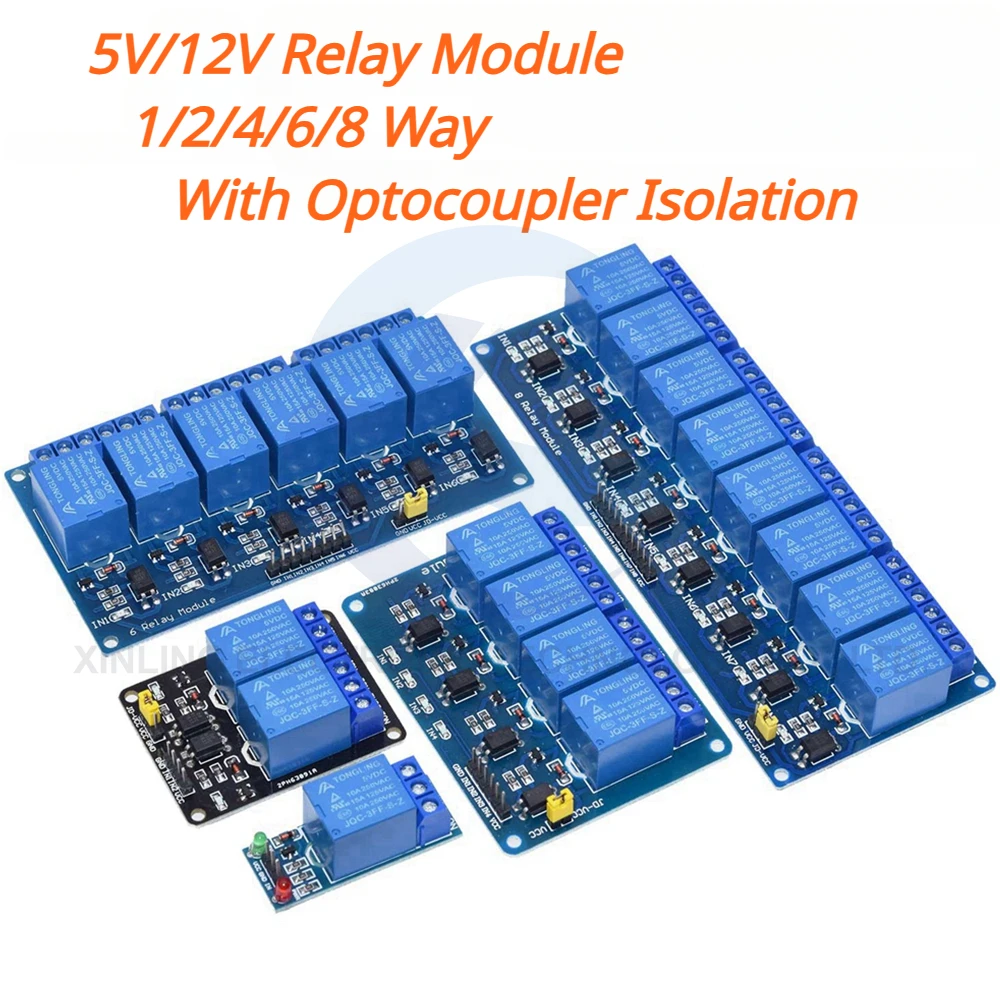 Home Automation Arduino - 5/12V 1/2/4/6/8 ช่องรีเลย์โมดูลรีเลย์พร้อมเอาต์พุตออปโตคัปเปลอร์ 1 2 4